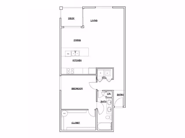 1x1 2nd Floor Deluxe B205 floor plan